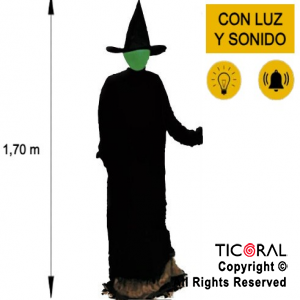 MU?ECA BRUJA COLOR CON LUZ Y SONIDO 170 CM HALLOWEEN X 1